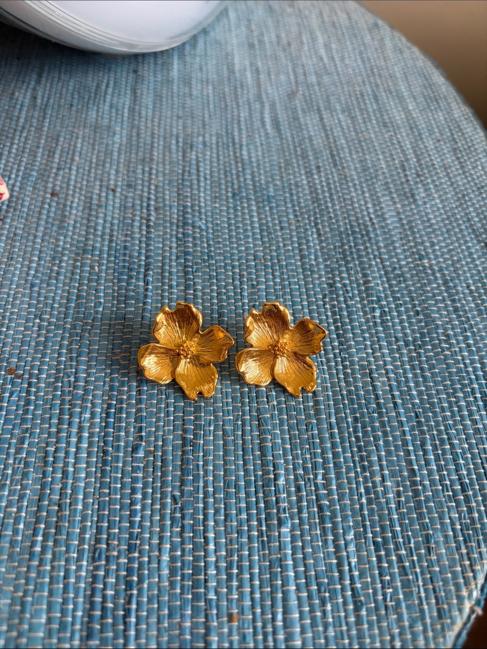 Gold Floral Stud Earrings - Women's Flower Post Earrings